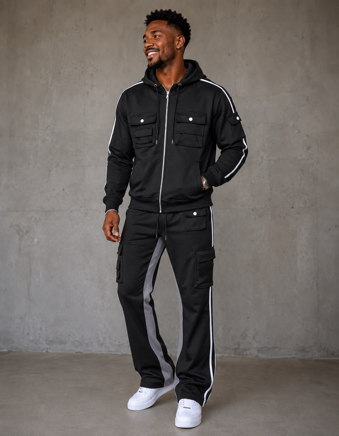 Tricot Cargo Hoodie Set