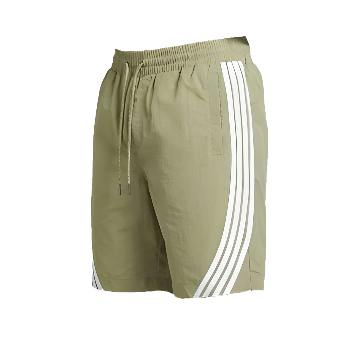 Stripe Nylon Shorts - Olive