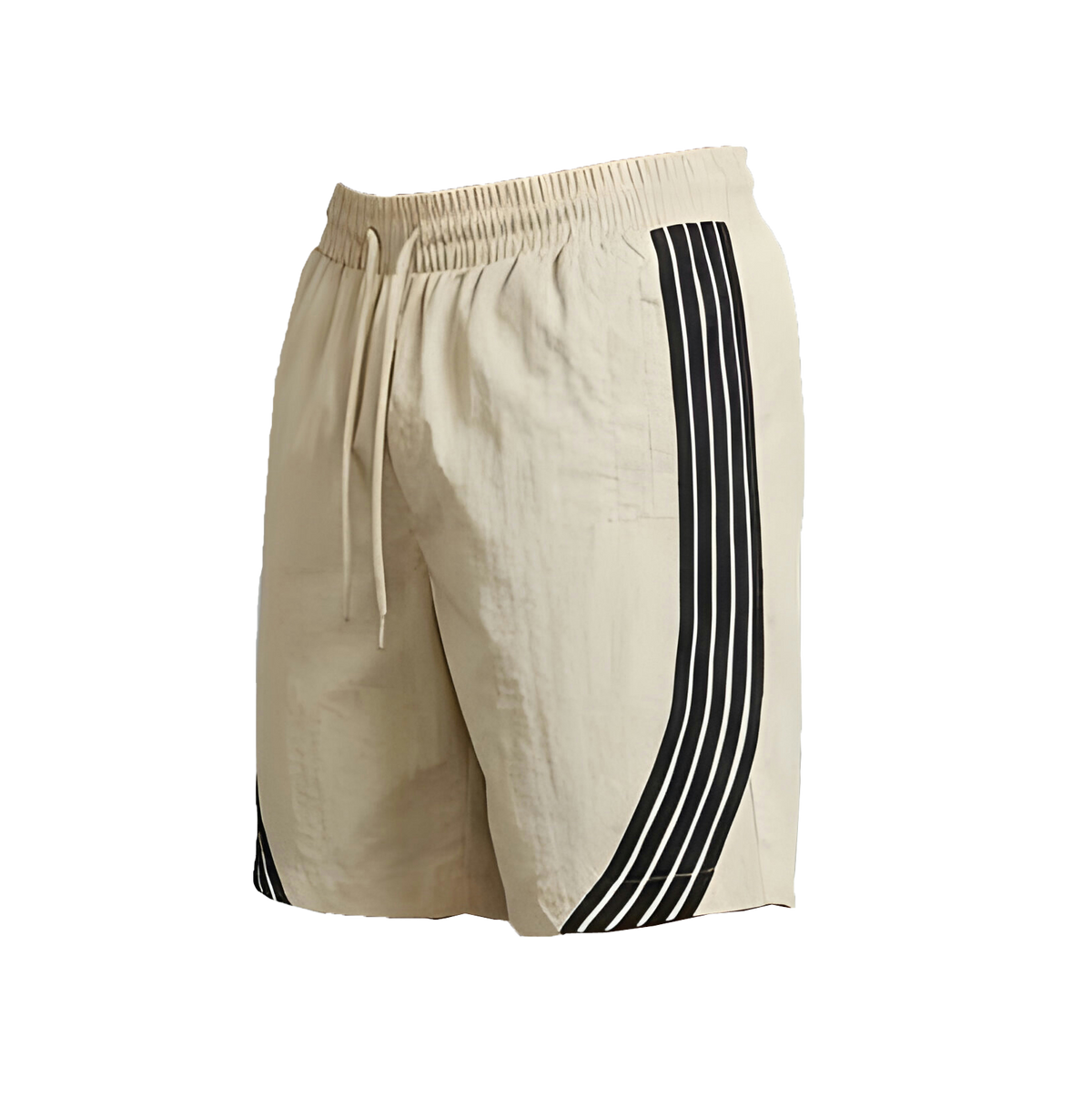 Stripe Nylon Shorts - Khaki