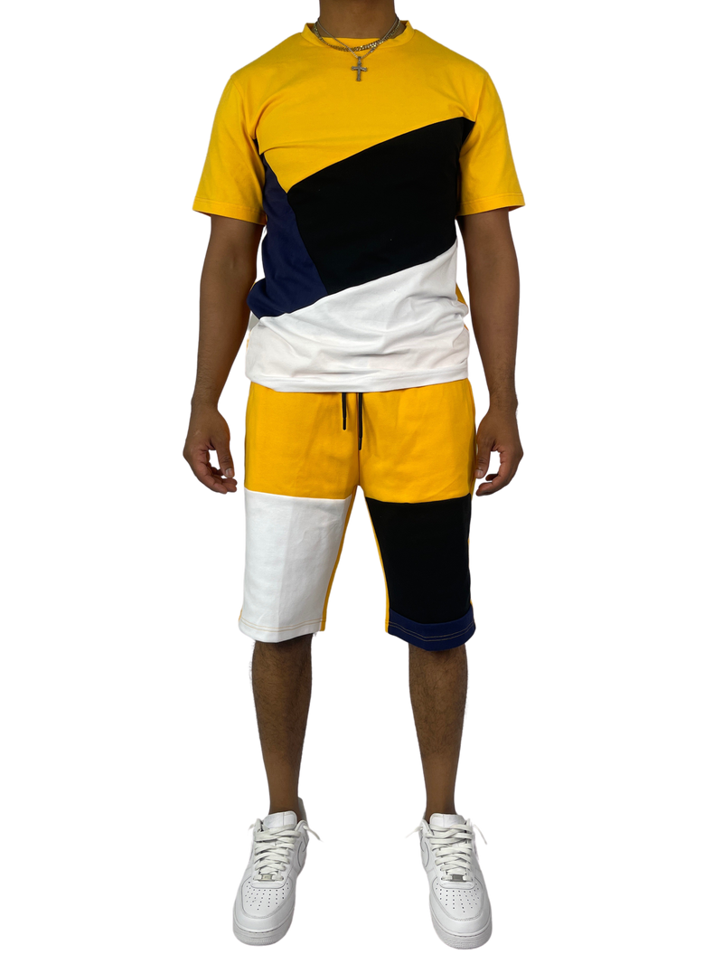 Men's Color Block Tee & Shorts Set — alternate view