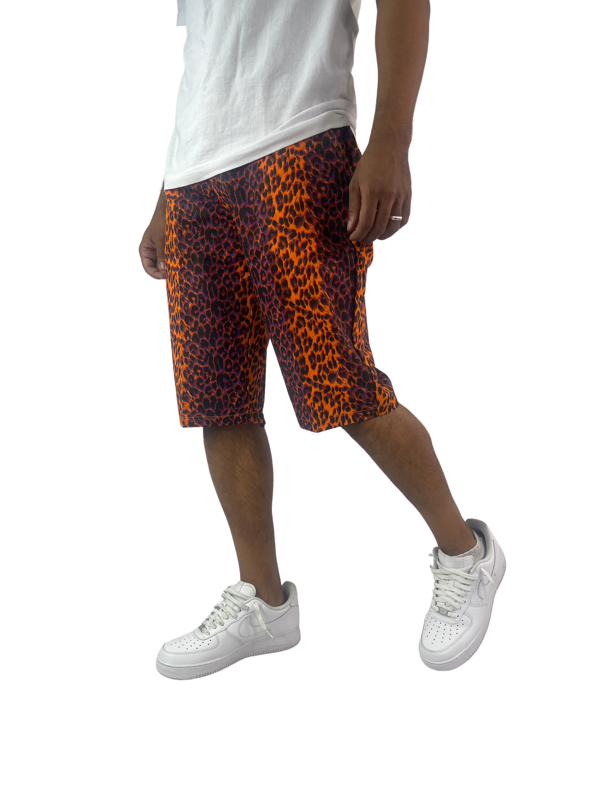 Animal Print Shorts - Leopard-Orange