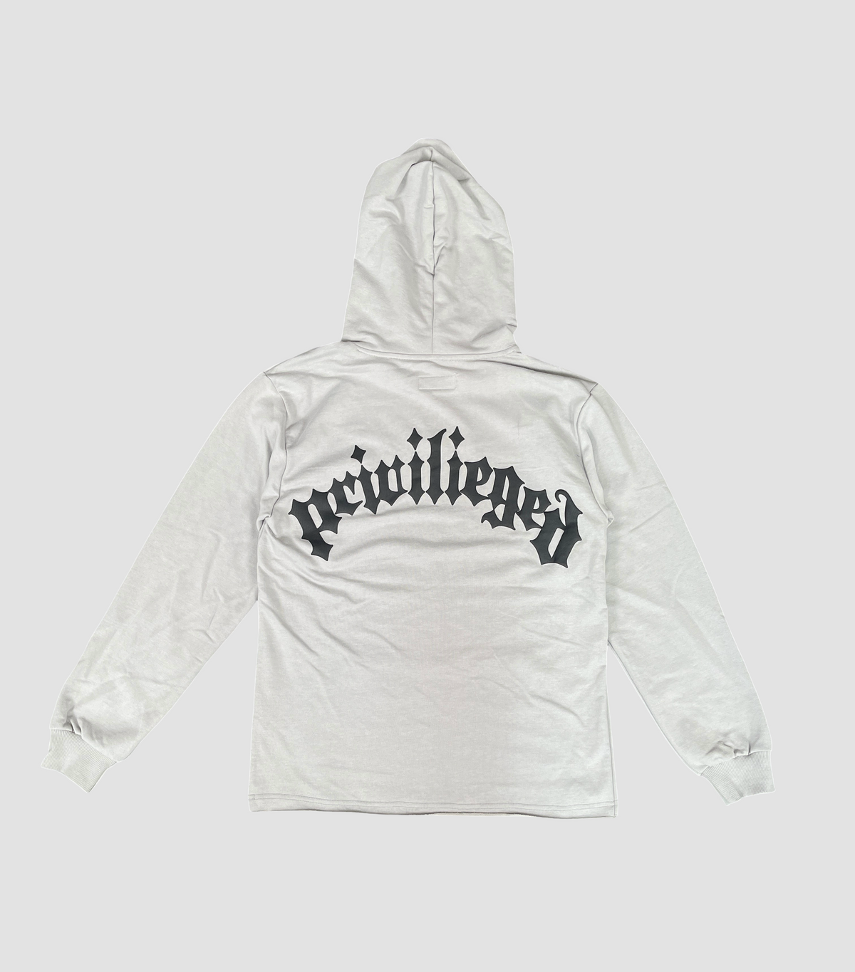 Privileged Fleece Hoodie - Grey detail