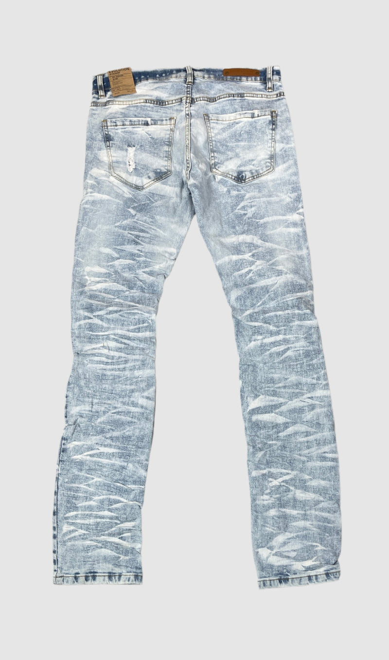 Men's Wild Tiger Stripe Wash Distressed Jeans — alternate view