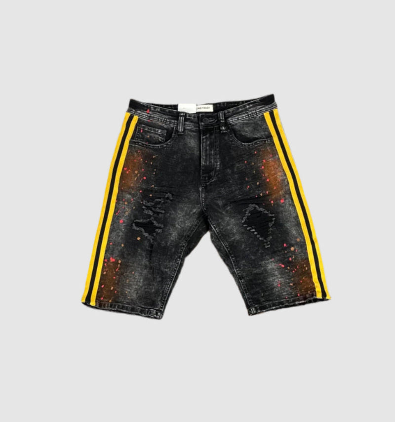 B&T Stripe Shorts w/ Paint - Black-Gold
