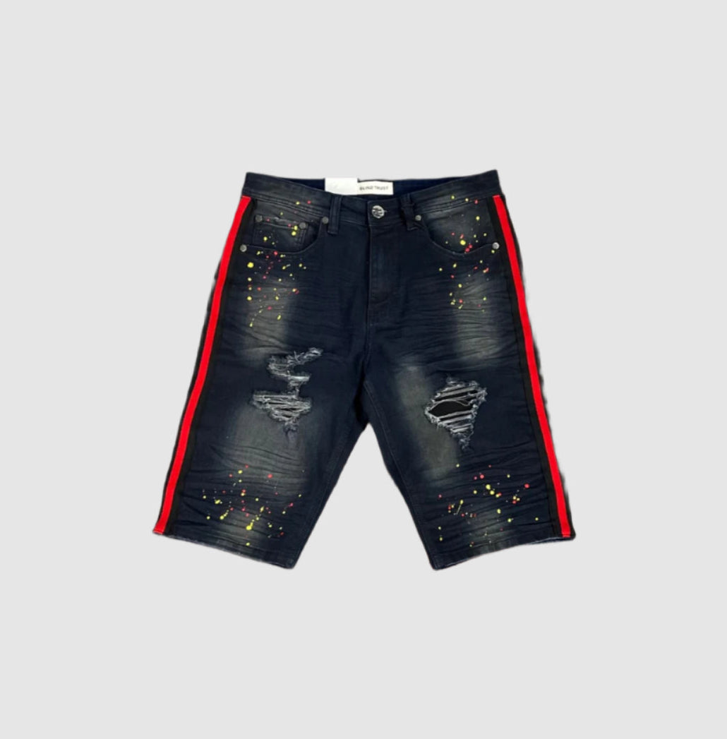 B&T Stripe Shorts w/ Paint - Vintage