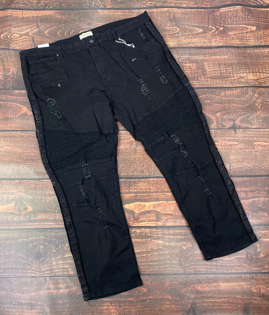 Men's Big & Tall Rhinestone Skinny Jeans