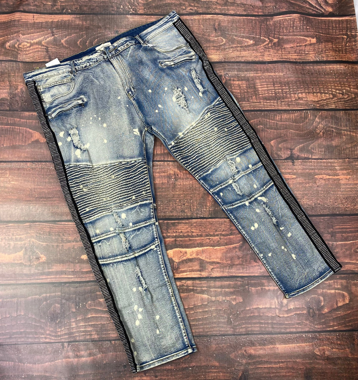 Men's Big & Tall Rhinestone Skinny Jeans