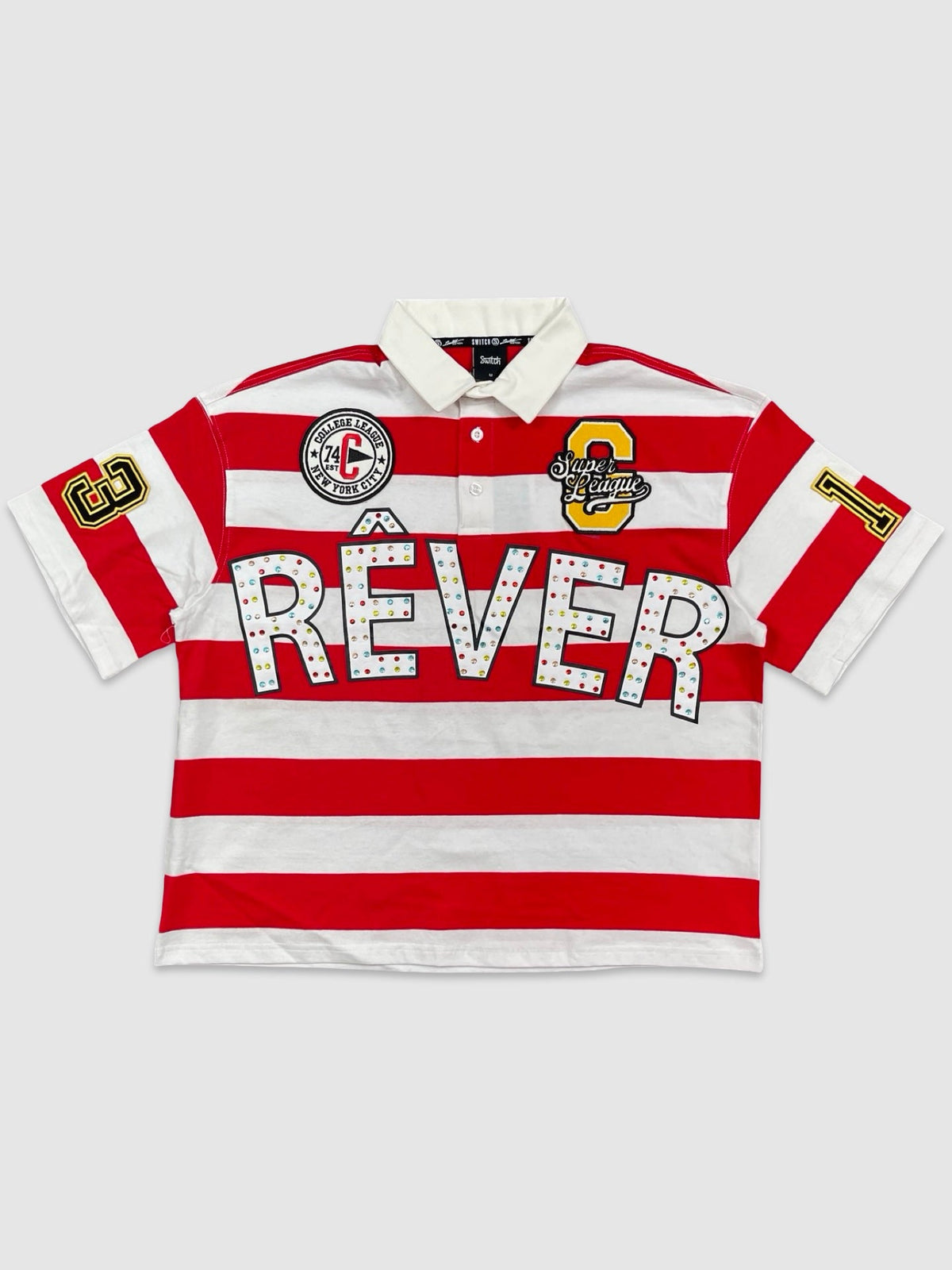 Rever Rugby Crop Tee - Red
