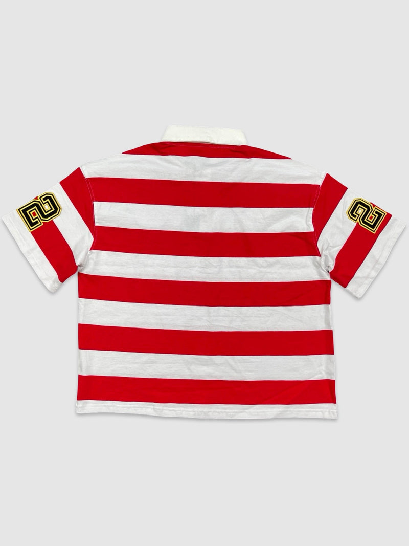 Men's Rever Striped Rugby Crop Tee with Patches — alternate view