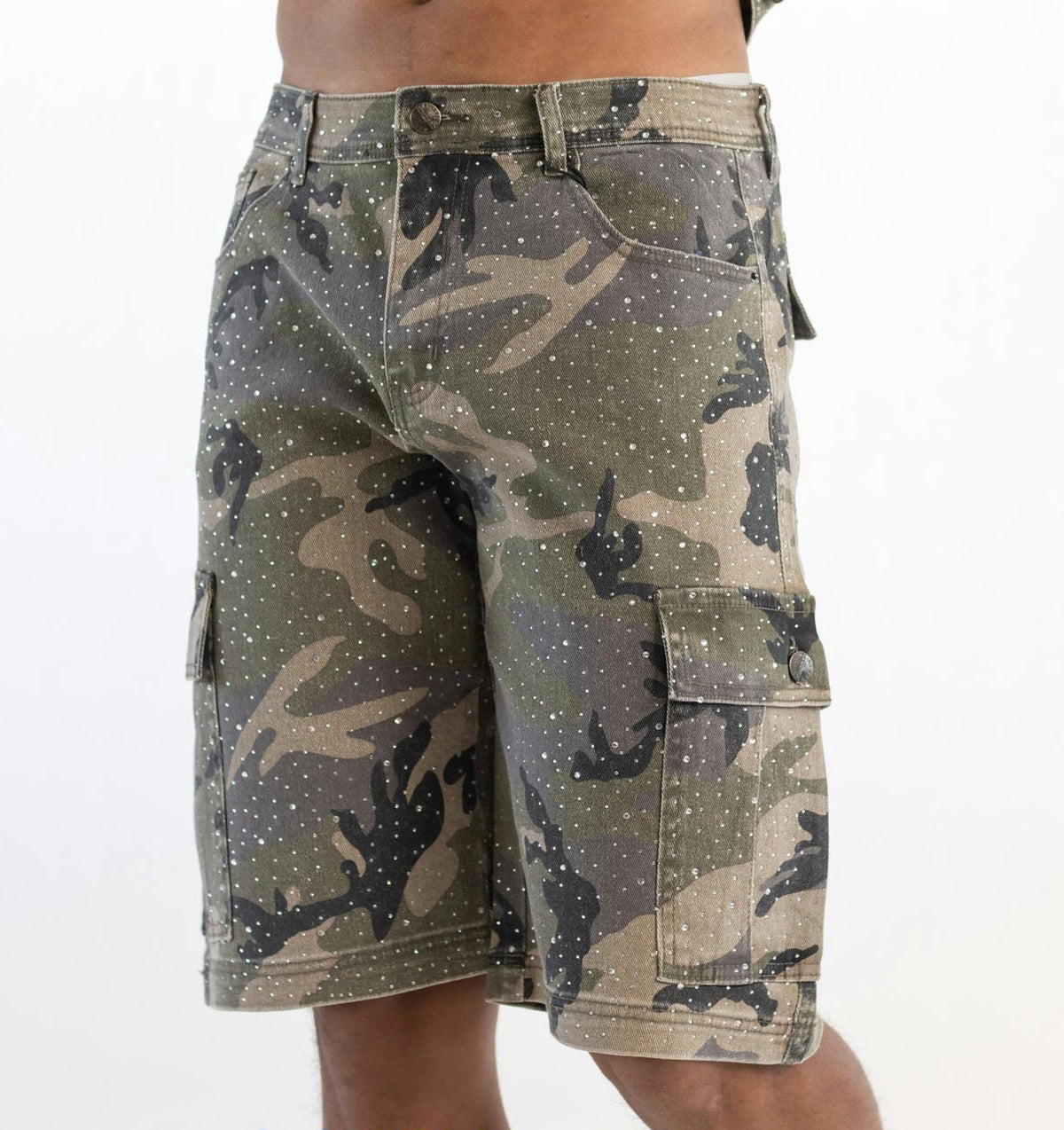 Rhinestone Denim Shorts (KD2228S), enlarged view