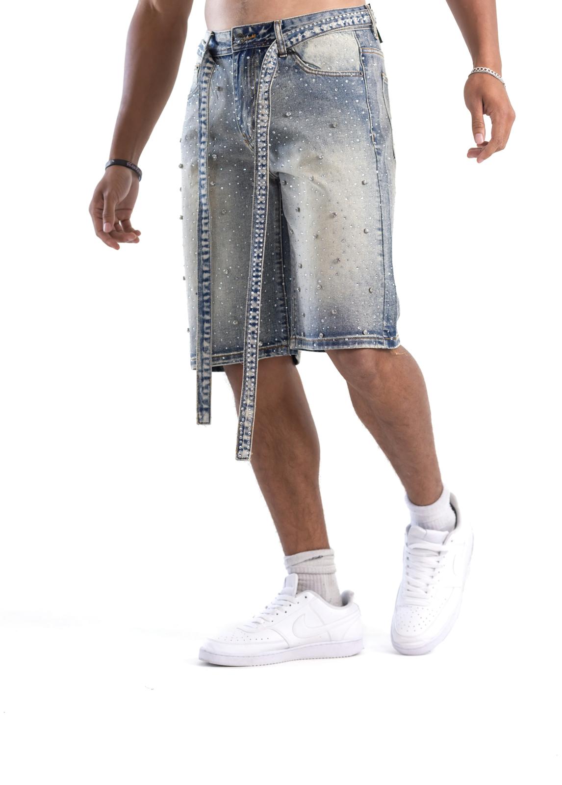 Rhinestone Denim Shorts (KD2230C), enlarged view