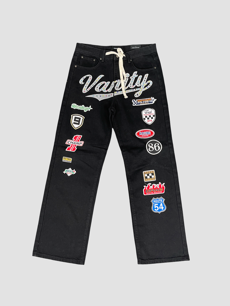 Men's Vanity Racing Patch Relaxed Fit Jeans — alternate view