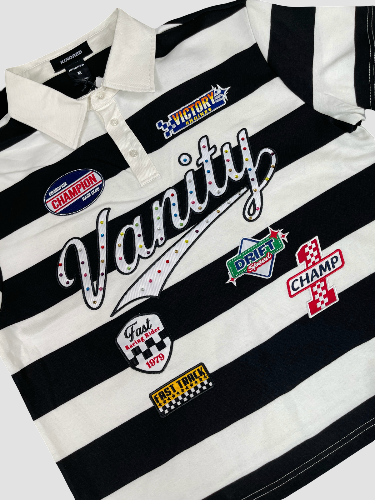 Vanity Stripe Patch Polo