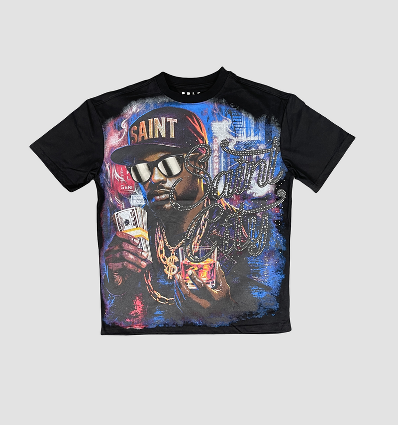 Men's Saint City Hustle Cash Portrait Graphic Tee — alternate view