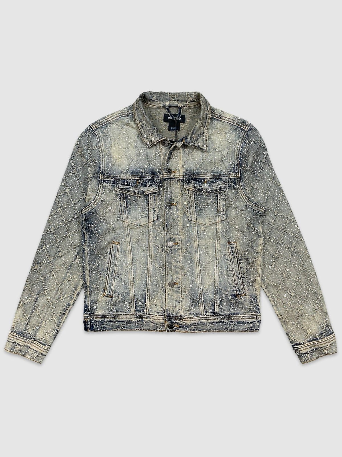 Rhinestone Denim Jacket - Blue
