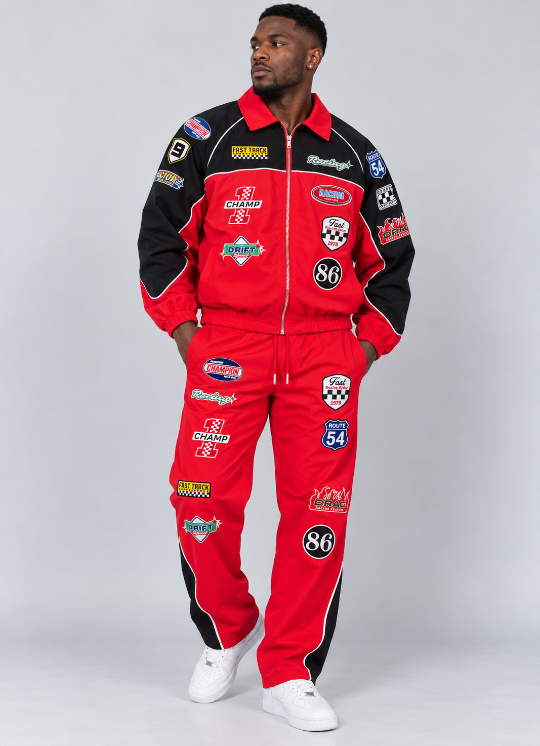 Racing Patch Nylon Set - Red