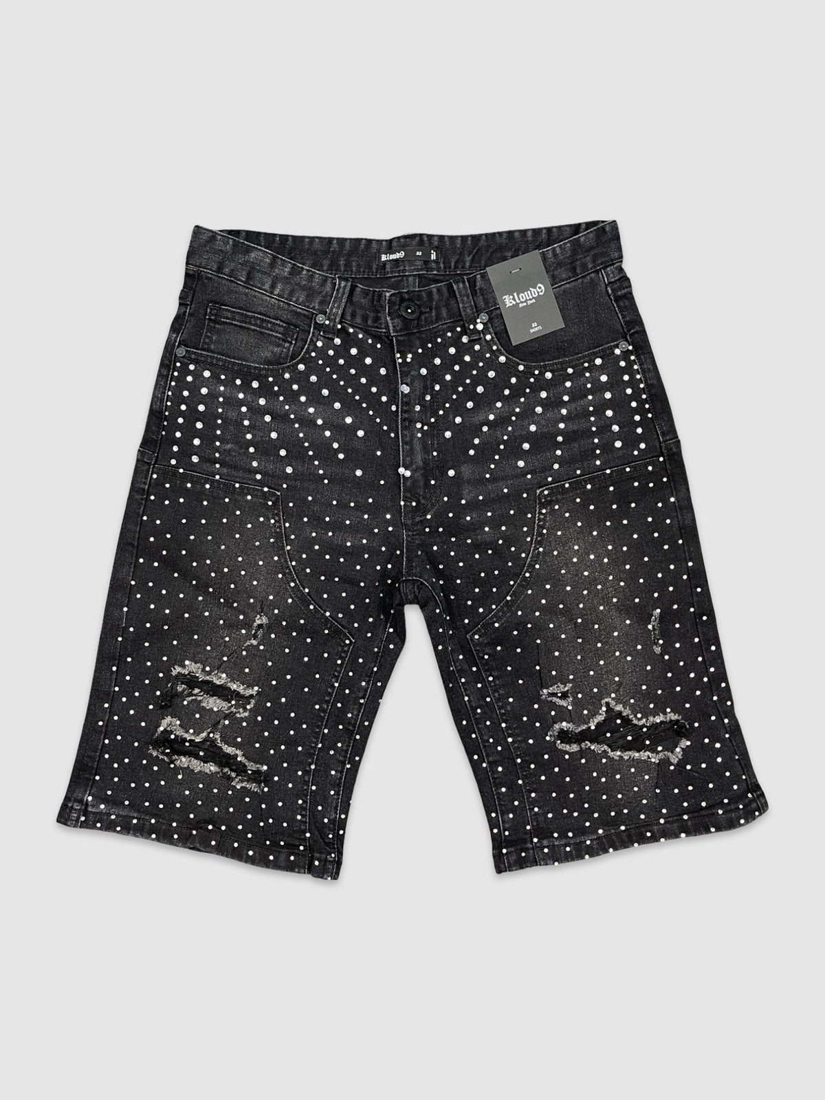 Rhinestone Denim Shorts (S26136), enlarged view