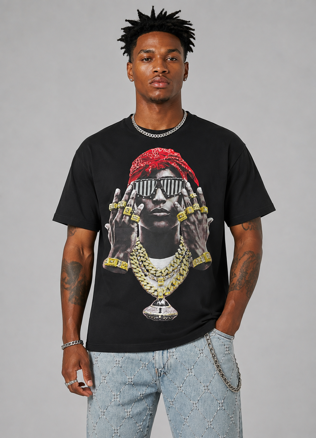 Gold Vision Hustle Tee - Black