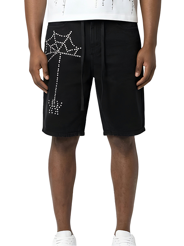 Men's Spiderweb Pearl Denim Shorts — alternate view