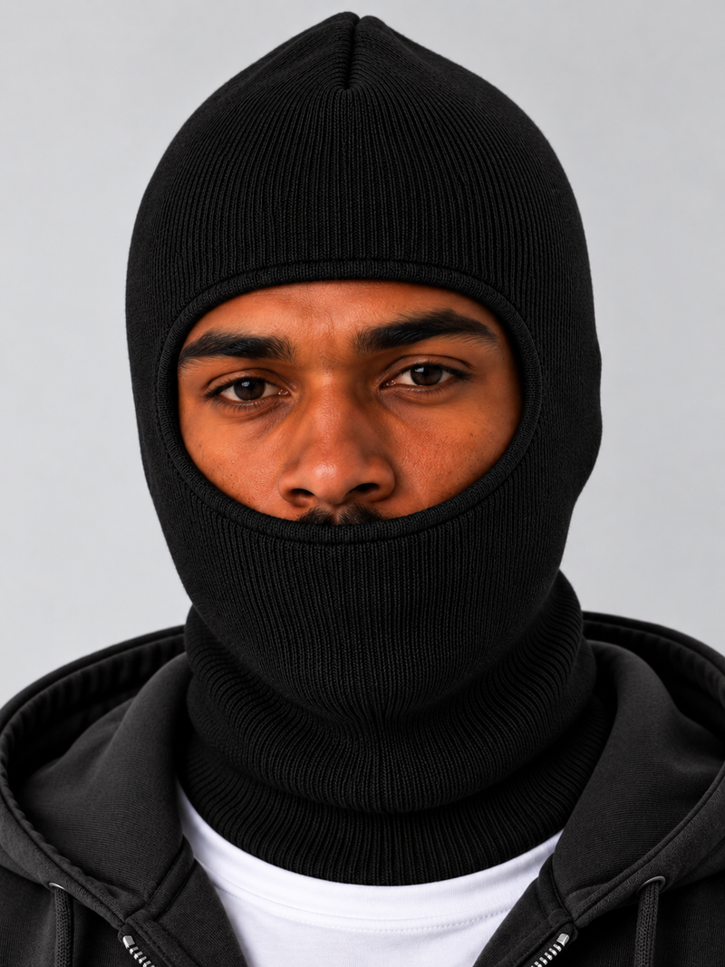 One Hole Face Mask - Black
