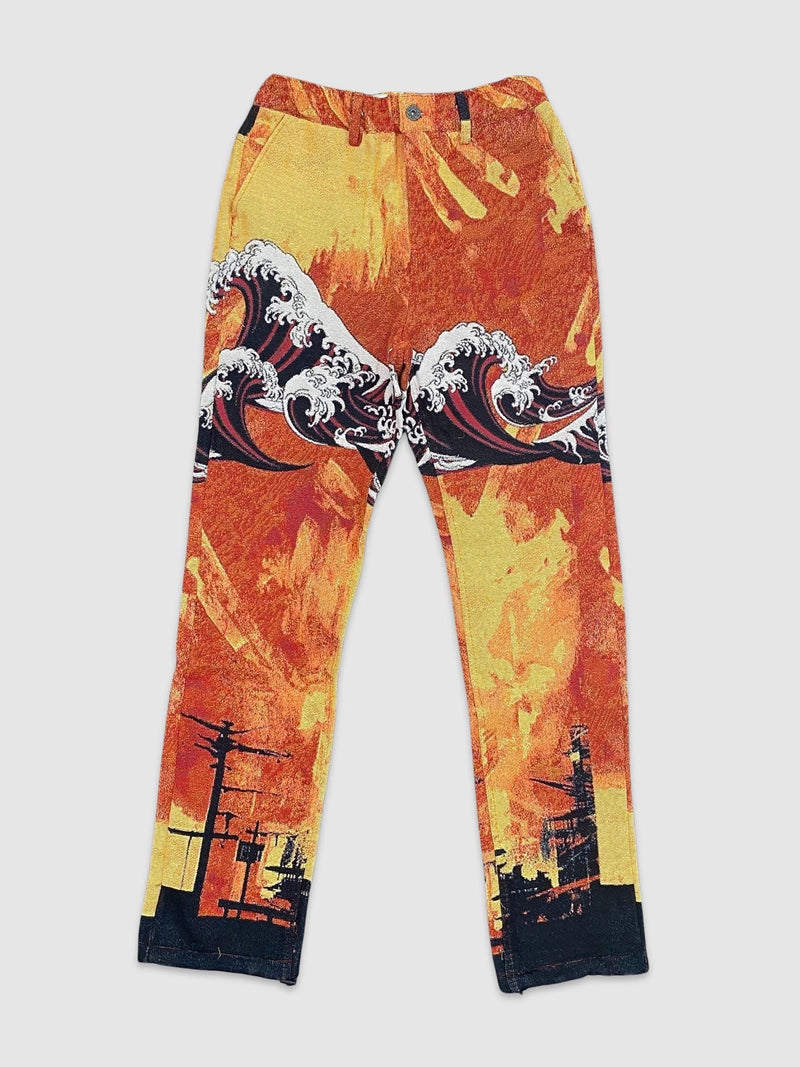 Katana Tapestry Jacquard Pants - Red