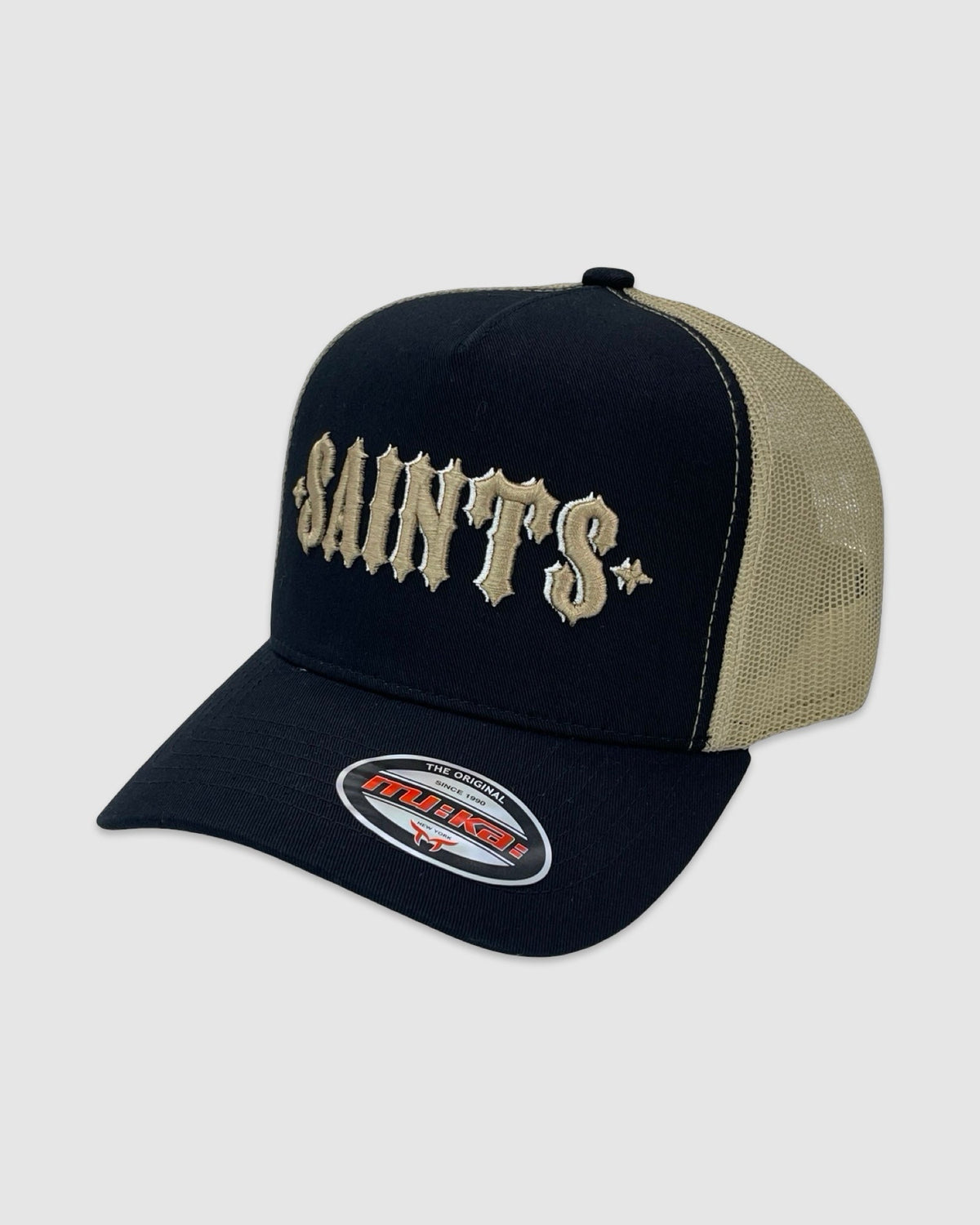 Saints Trucker Hat - Black/Oatmeal