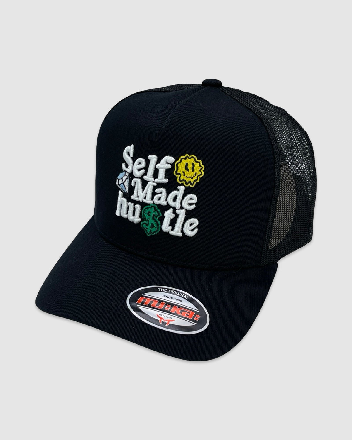 Self Made Hustle Trucker Hat - Black