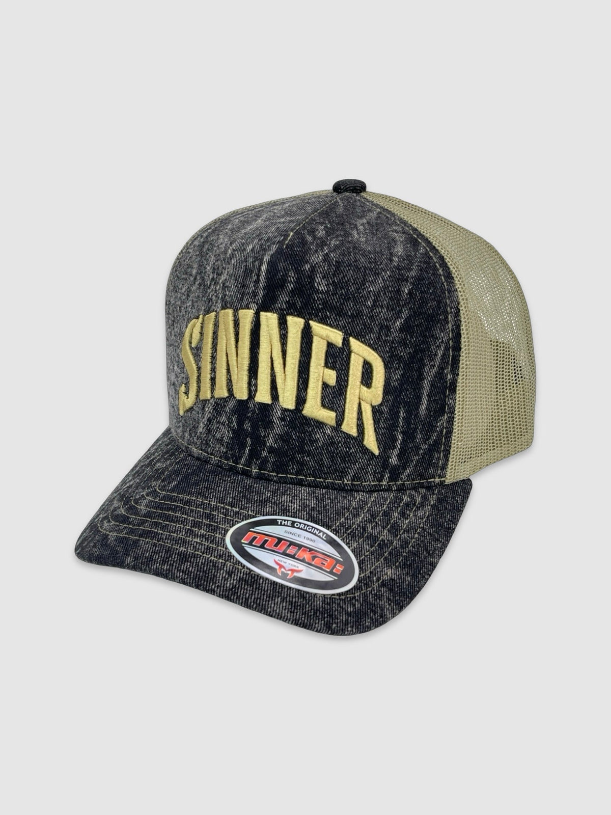 Sinner Denim Trucker Hat - Black Denim