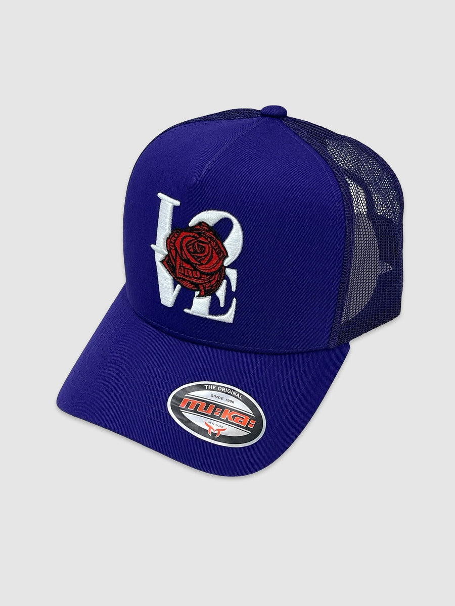 Rose With Love Trucker Hat - Purple