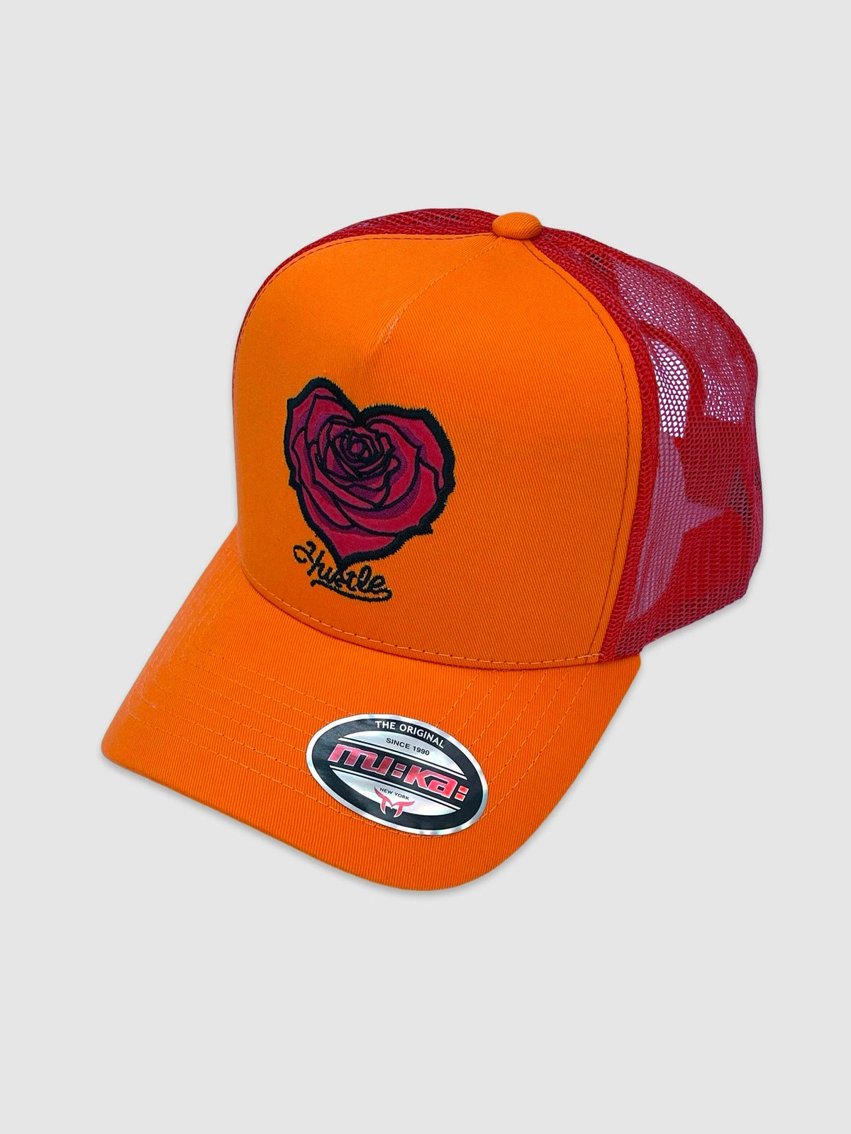 Rose Hustle Trucker Hat - Orange
