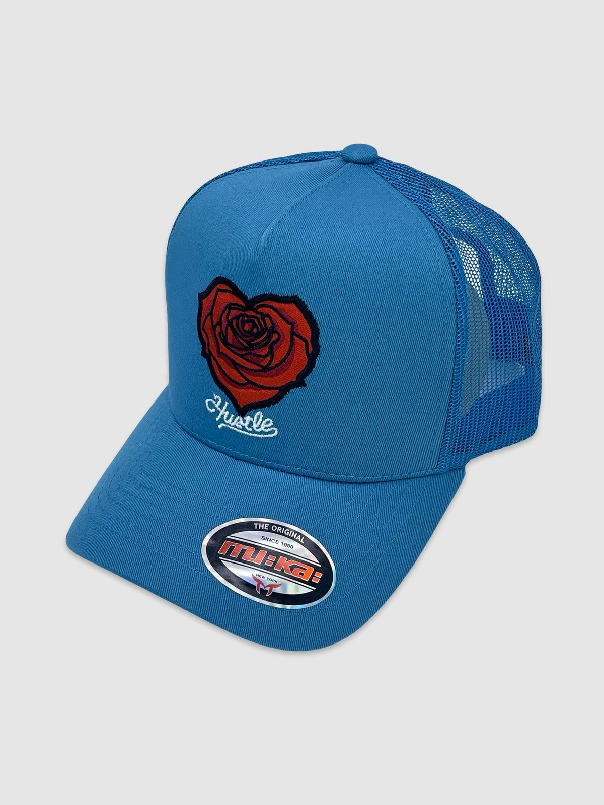 Rose Hustle Trucker Hat - Dt. Blue