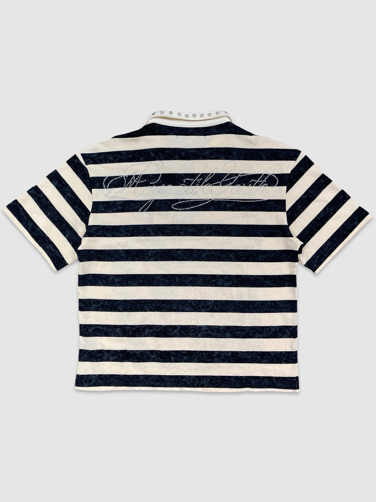 Print Studs Stripe Polo Shirt
