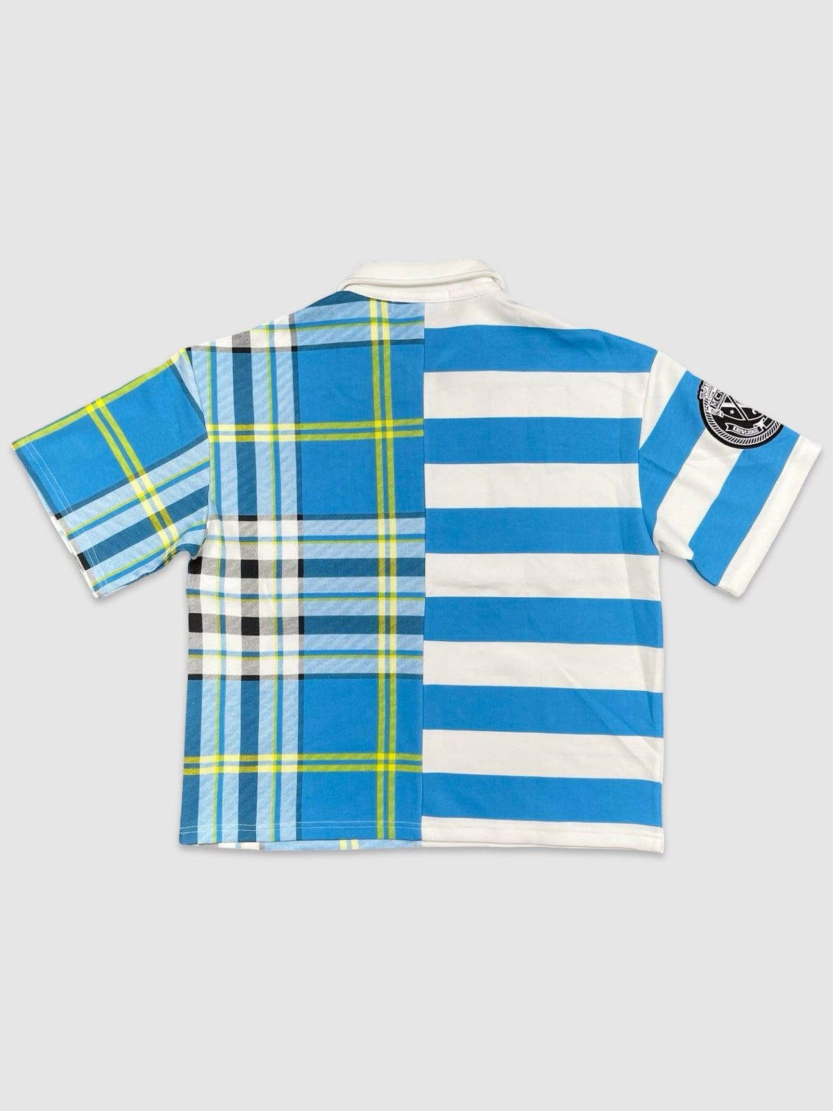 Plaid Patch Stud Polo Shirt