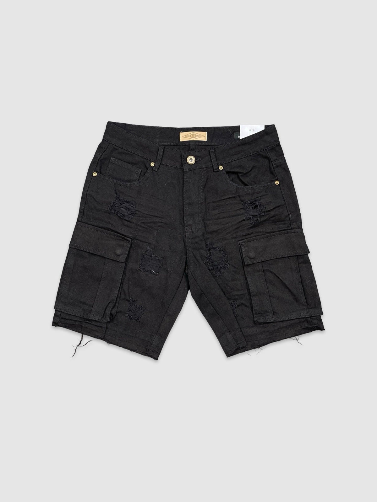Premium Washed Cargo Shorts - Jet Black