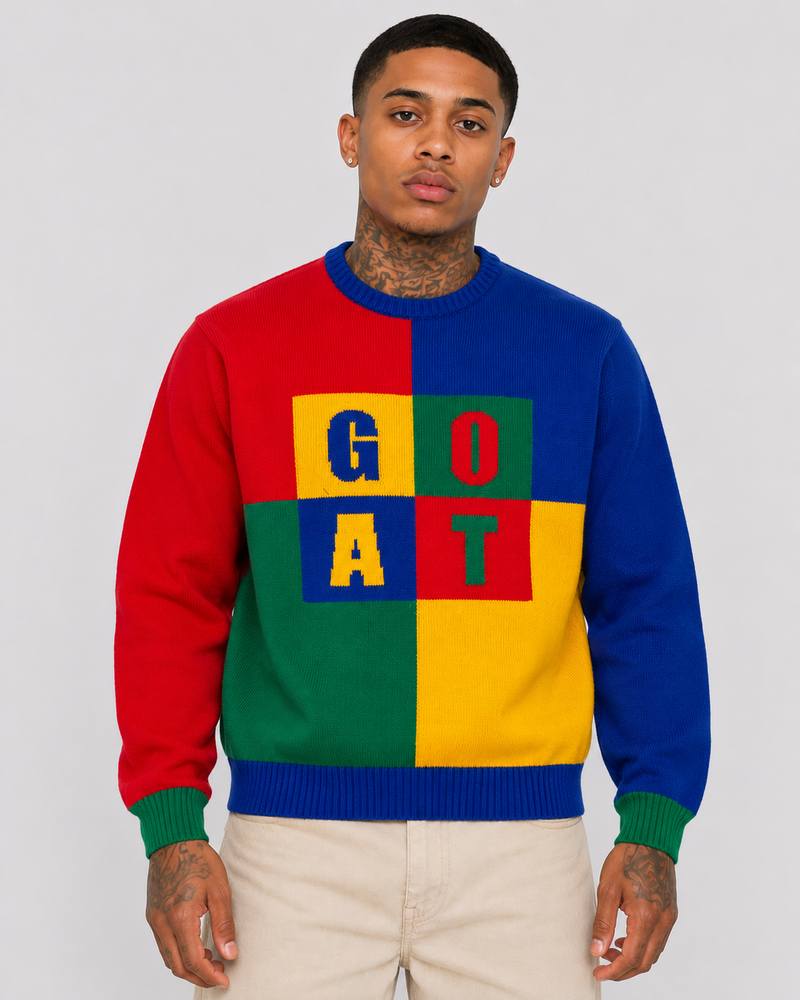 Men's GOAT Color Block Jacquard Knit Sweater — alternate view