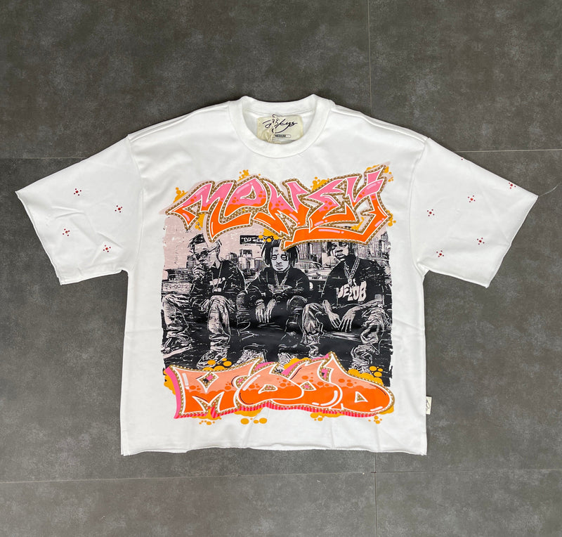 Money Mood Cropped Tee - White