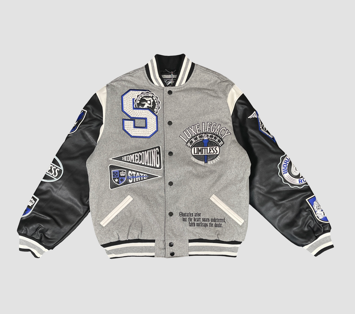 Smokerise Varsity Jacket - Grey
