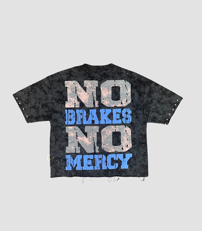 Men's No Brakes No Mercy Eagle Acid Wash Cropped Tee — alternate view
