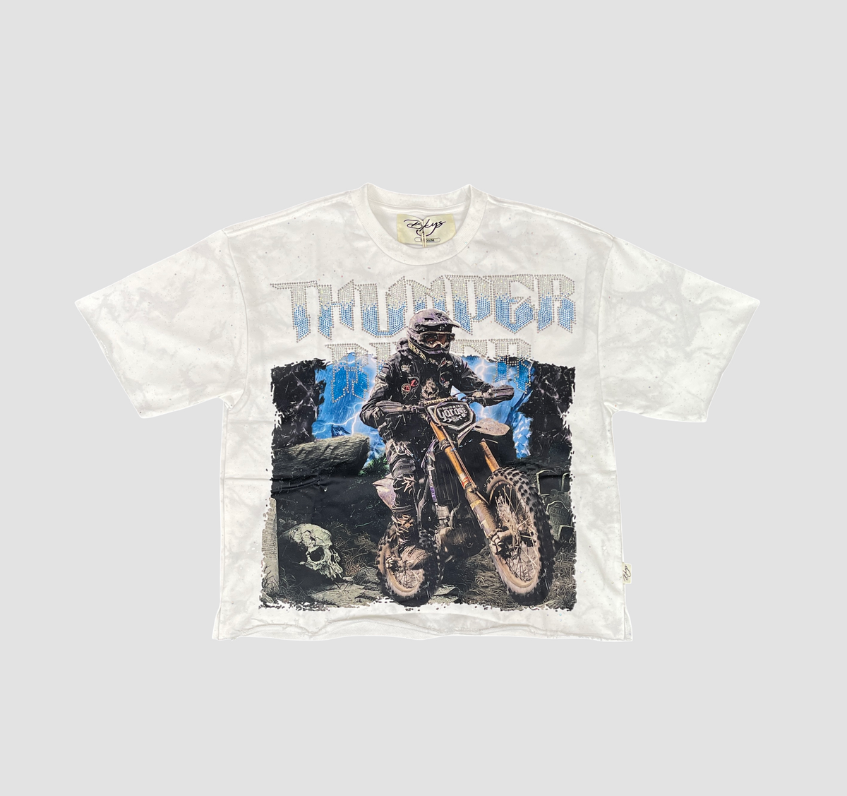 Thunder Ride Cropped Tee - White