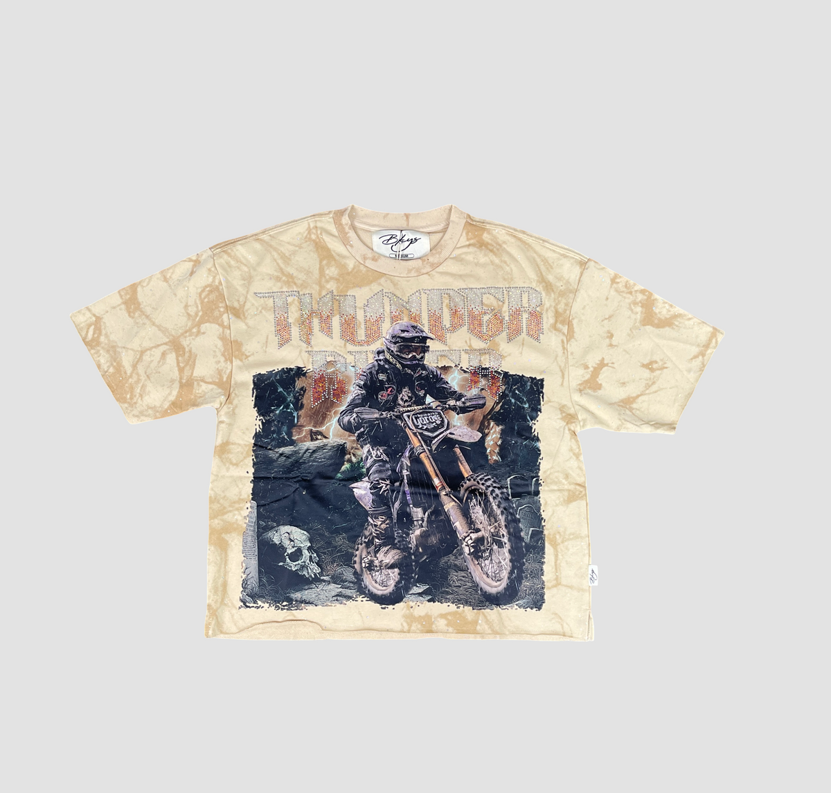 Thunder Ride Cropped Tee - Beige
