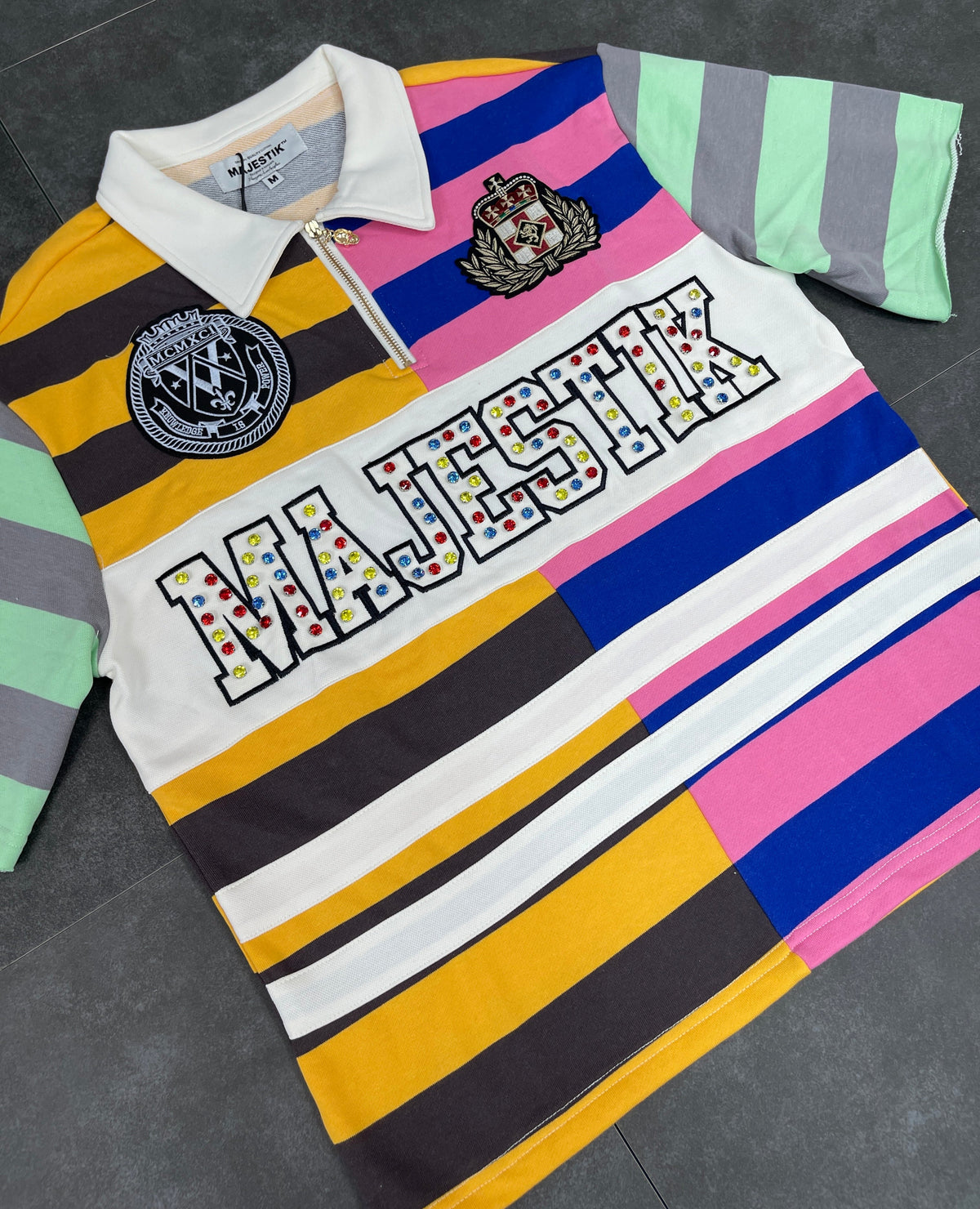 Cut & Sew Majestik Stripe Polo
