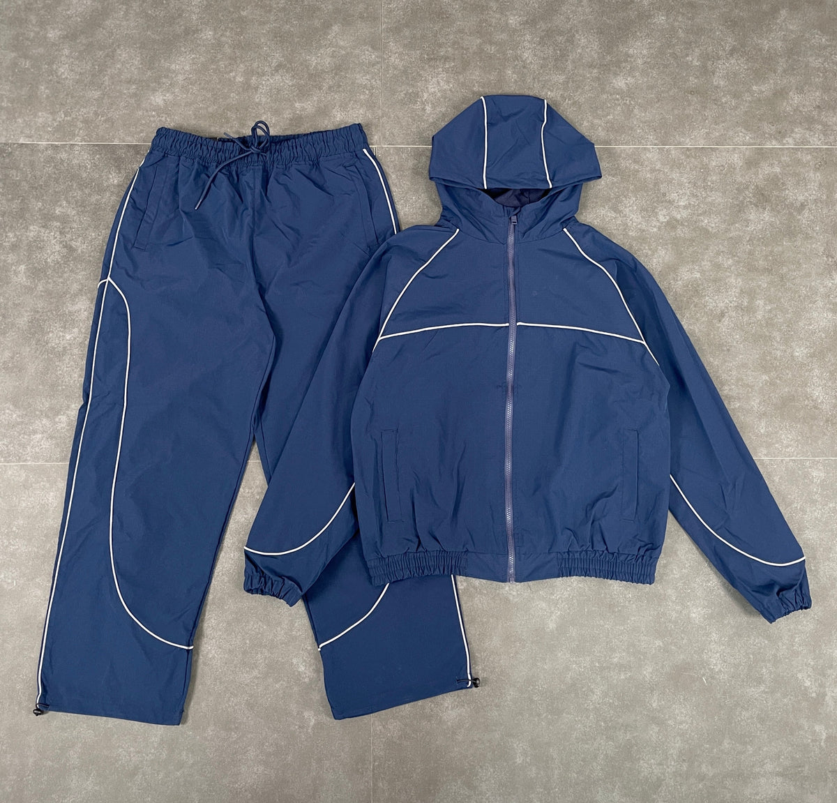 Nylon Set w/Piping - Navy