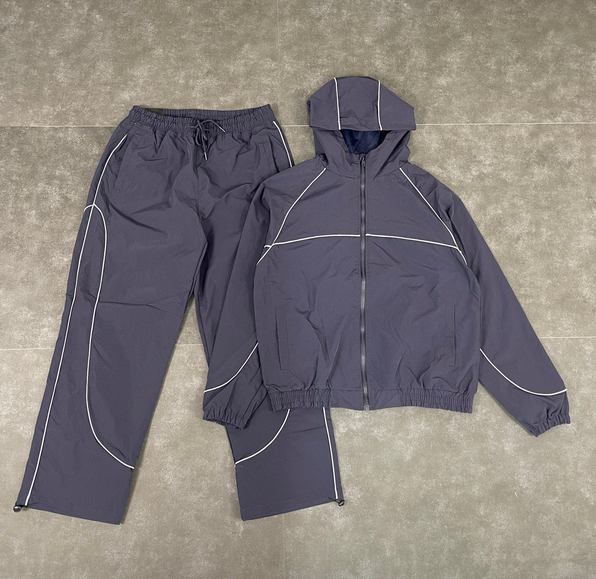 Nylon Set w/Piping - Charcoal