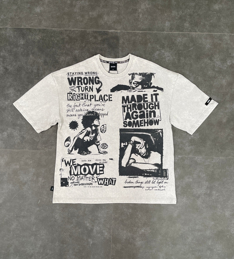 Men's Made It Through Newspaper Collage Short Sleeve Tee — alternate view