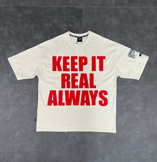 Keep It Real SS Tee - Cream