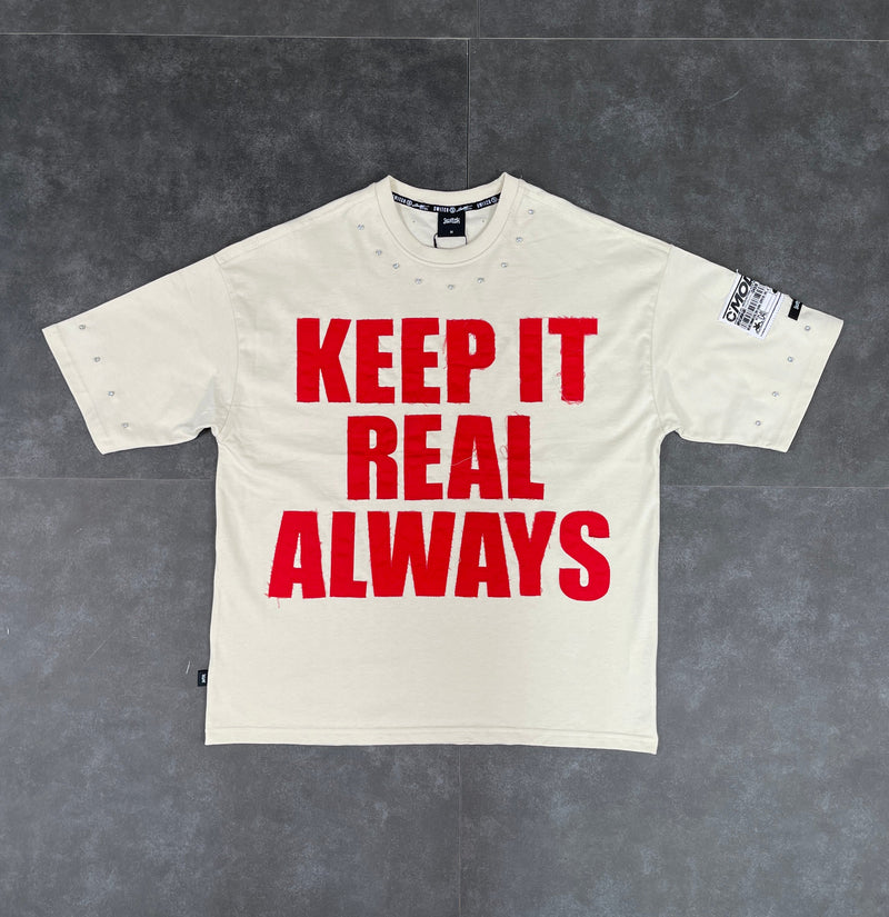 Keep It Real SS Tee - Cream