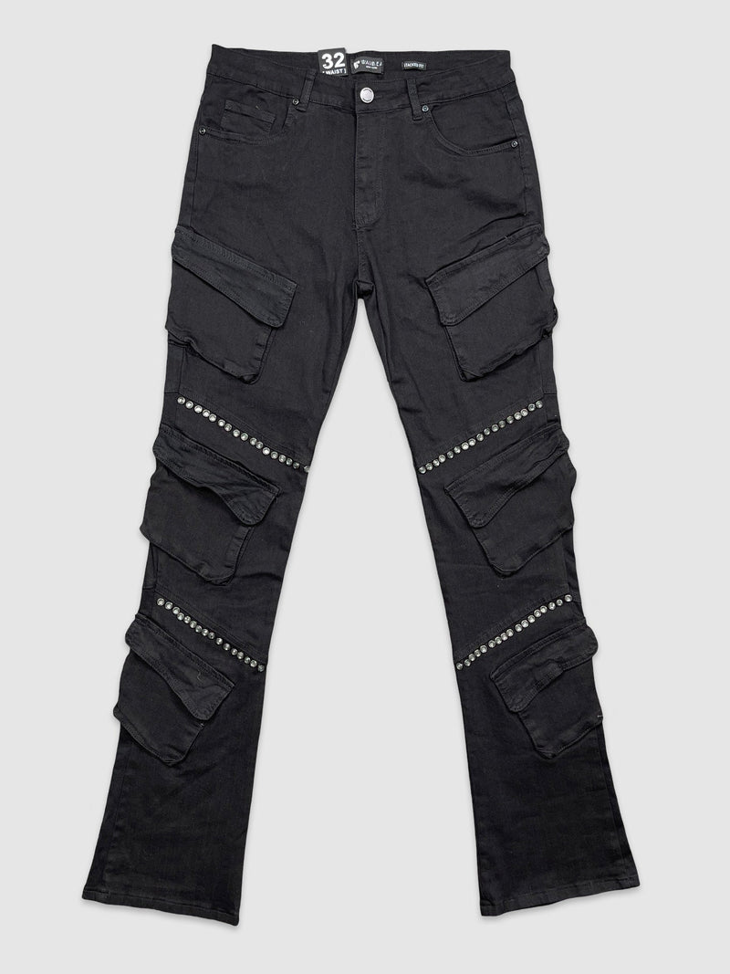 Men's Studded Stacked Cargo Jeans — alternate view