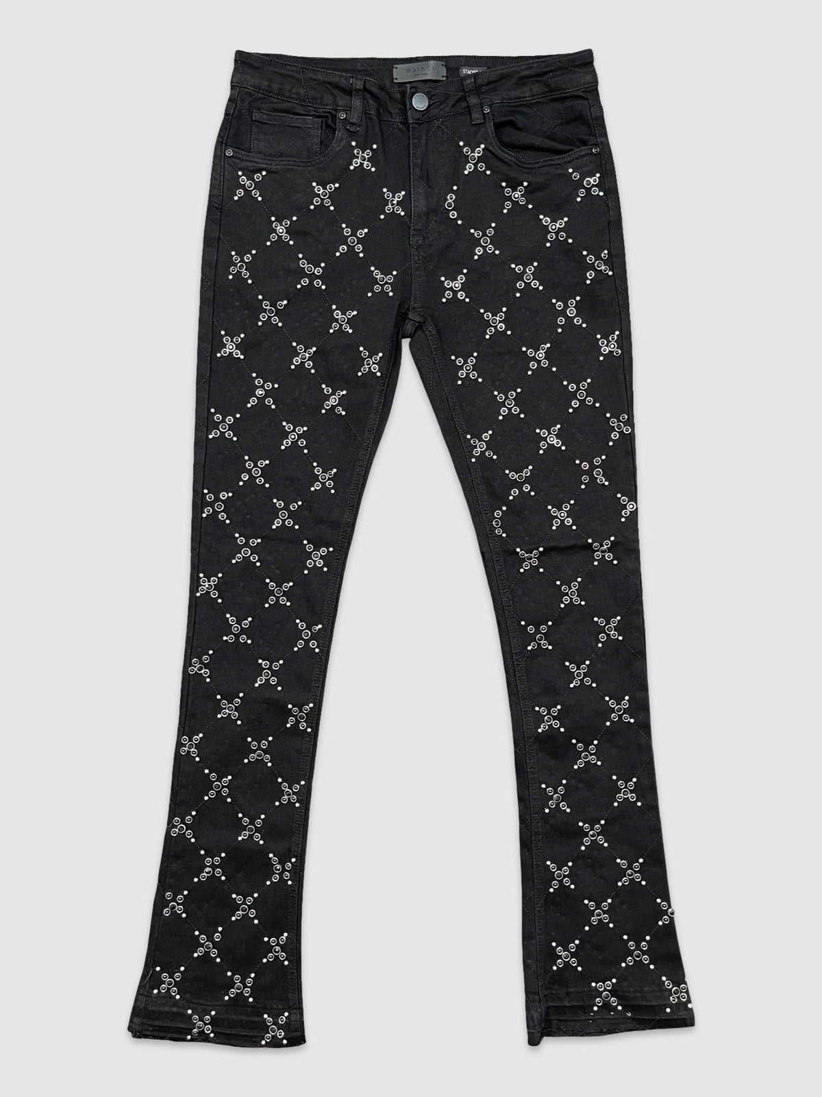 Pearl & Stone Stacked Fit Jeans - Jet Black