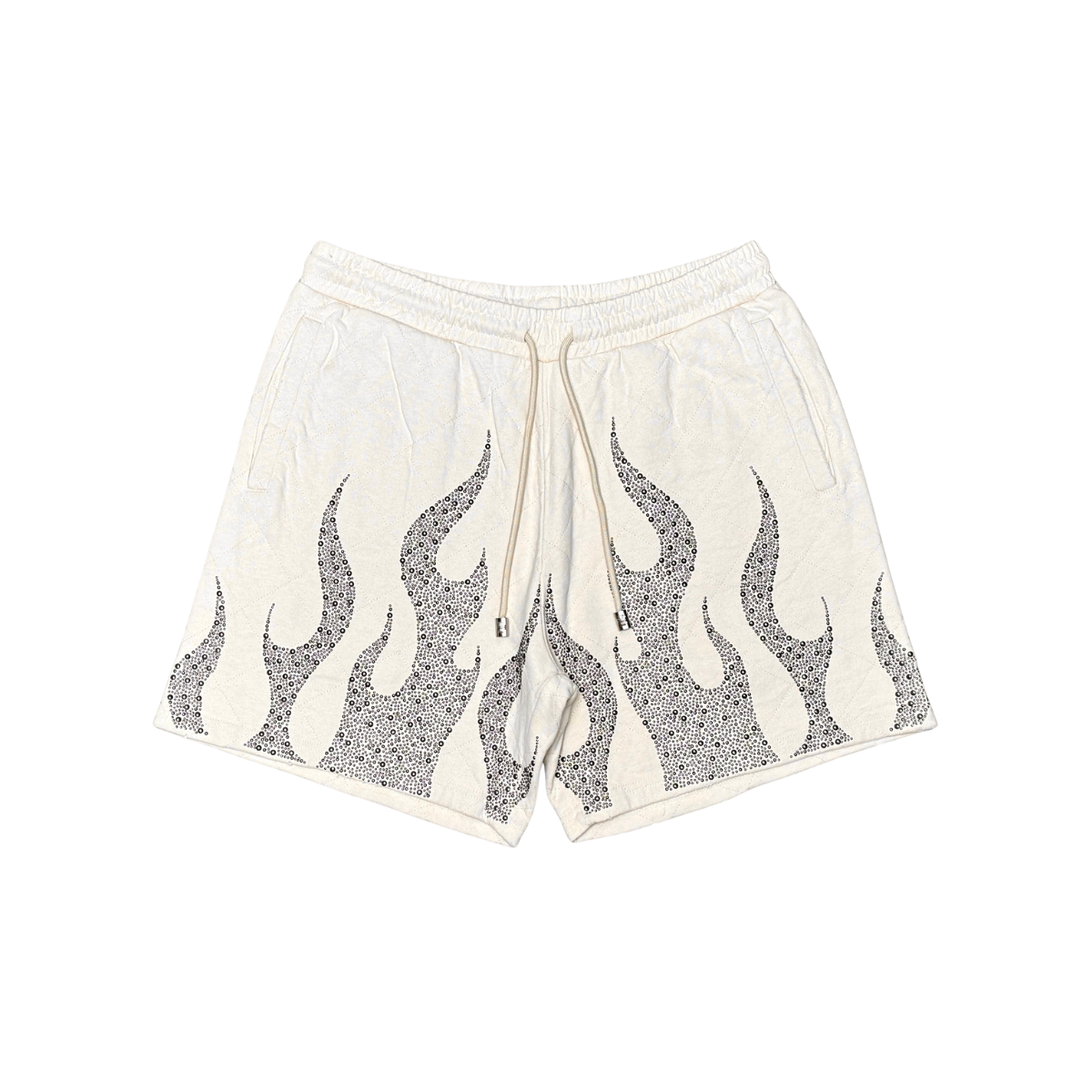 Metal Stud Quilt Crop Shorts Set