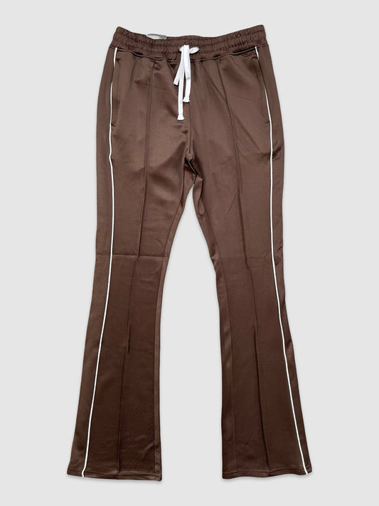 Stacked Fit Track Pants - Brown